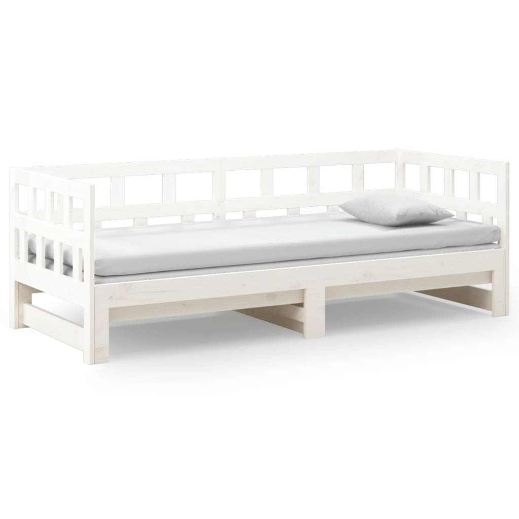 vidaXL Day Bed | White | Solid pine wood | 2x