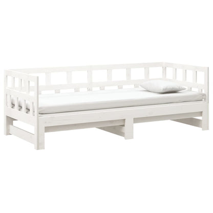 vidaXL Day Bed | White | Solid pine wood | 2x