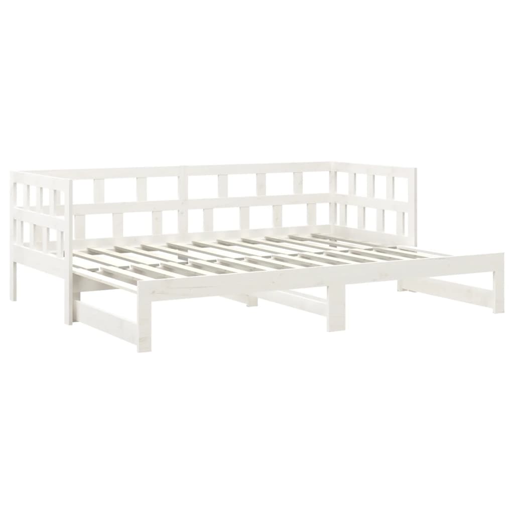 vidaXL Day Bed | White | Solid pine wood | 2x