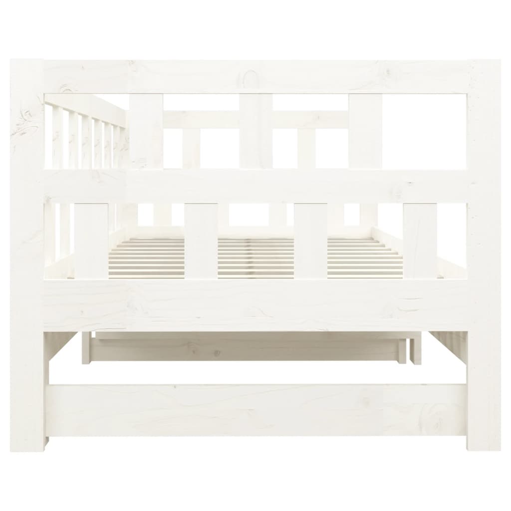 vidaXL Day Bed | White | Solid pine wood | 2x