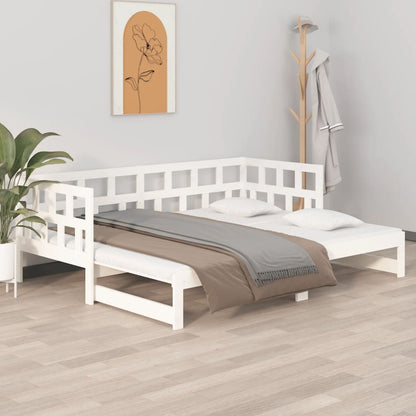 vidaXL Day Bed | White | Solid pine wood | 2x