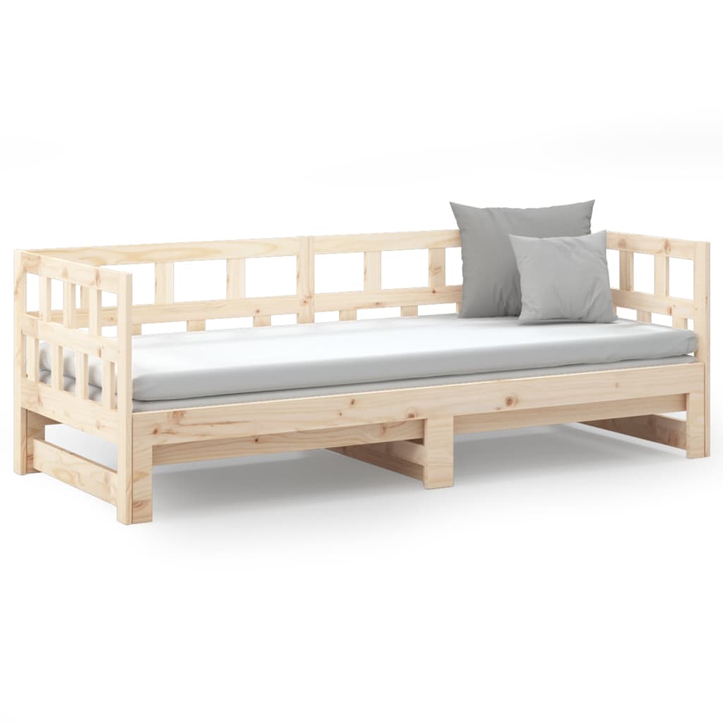 vidaXL Pull-out Day Bed without Mattress Solid Wood Pine 2x(80x200) cm