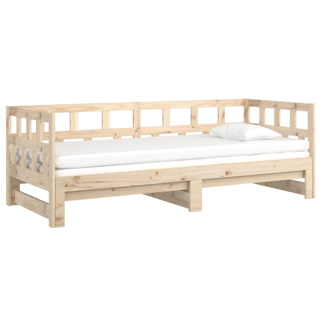 vidaXL Pull-out Day Bed without Mattress Solid Wood Pine 2x(80x200) cm