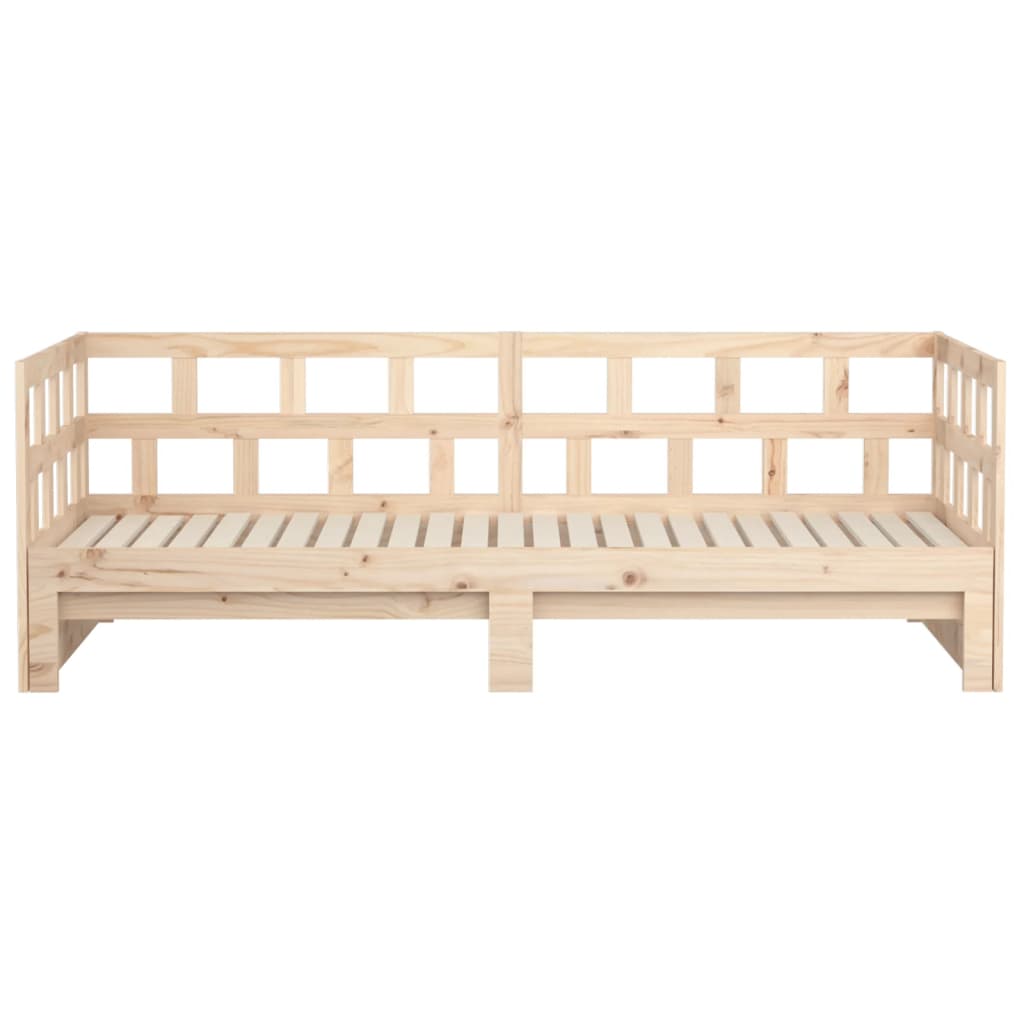 vidaXL Pull-out Day Bed without Mattress Solid Wood Pine 2x(80x200) cm