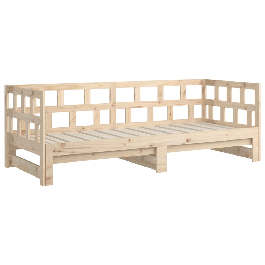 vidaXL Pull-out Day Bed without Mattress Solid Wood Pine 2x(80x200) cm