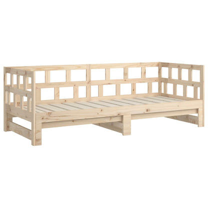 vidaXL Pull-out Day Bed without Mattress Solid Wood Pine 2x(80x200) cm