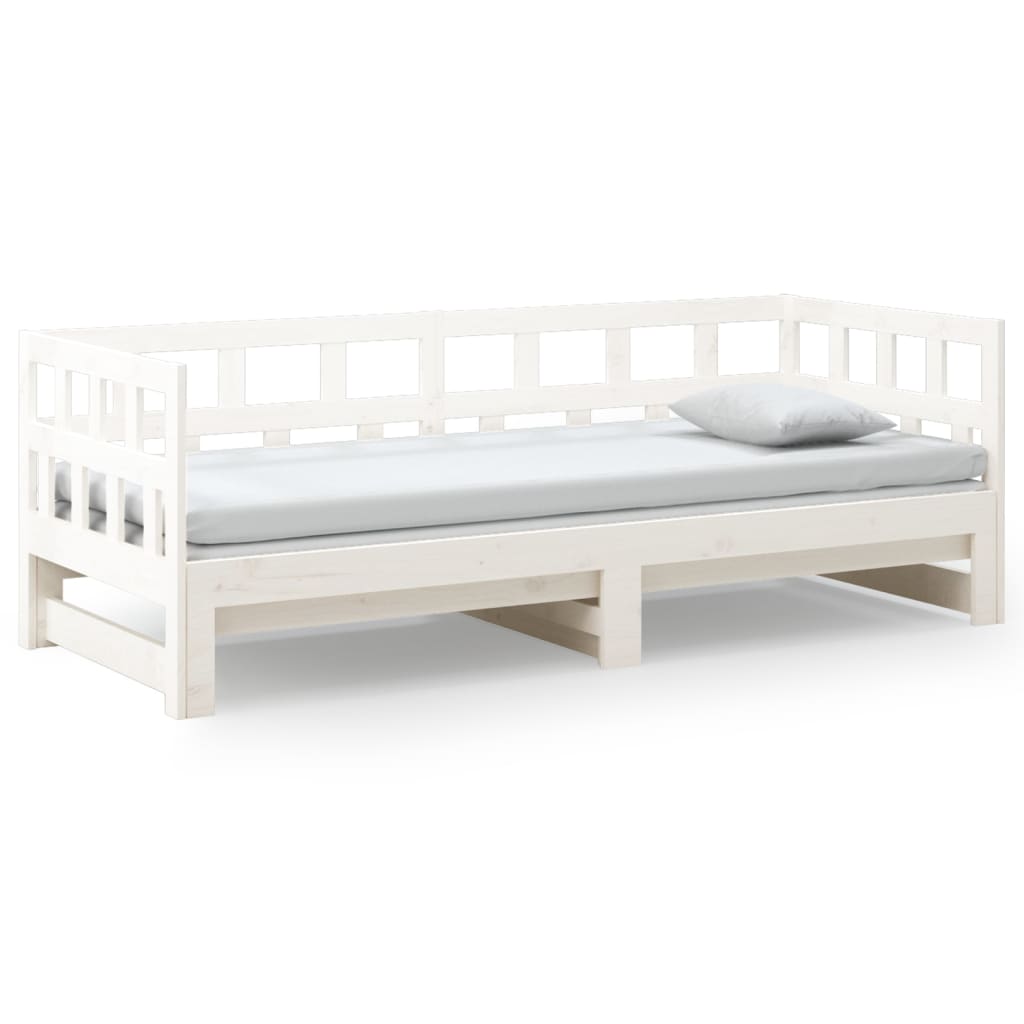 vidaXL Pull-out Day Bed without Mattress White 2x(80x200) cm
