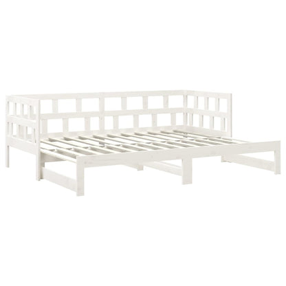 vidaXL Pull-out Day Bed without Mattress White 2x(90x190) cm