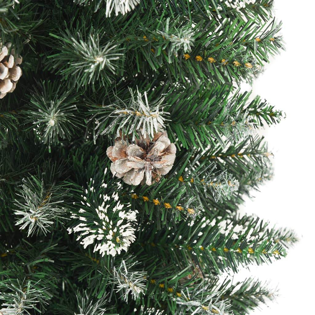 vidaXL Artificial Slim Christmas Tree with Stand 210 cm PVC