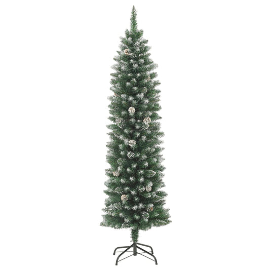 vidaXL Artificial Slim Christmas Tree with Stand 240 cm PVC