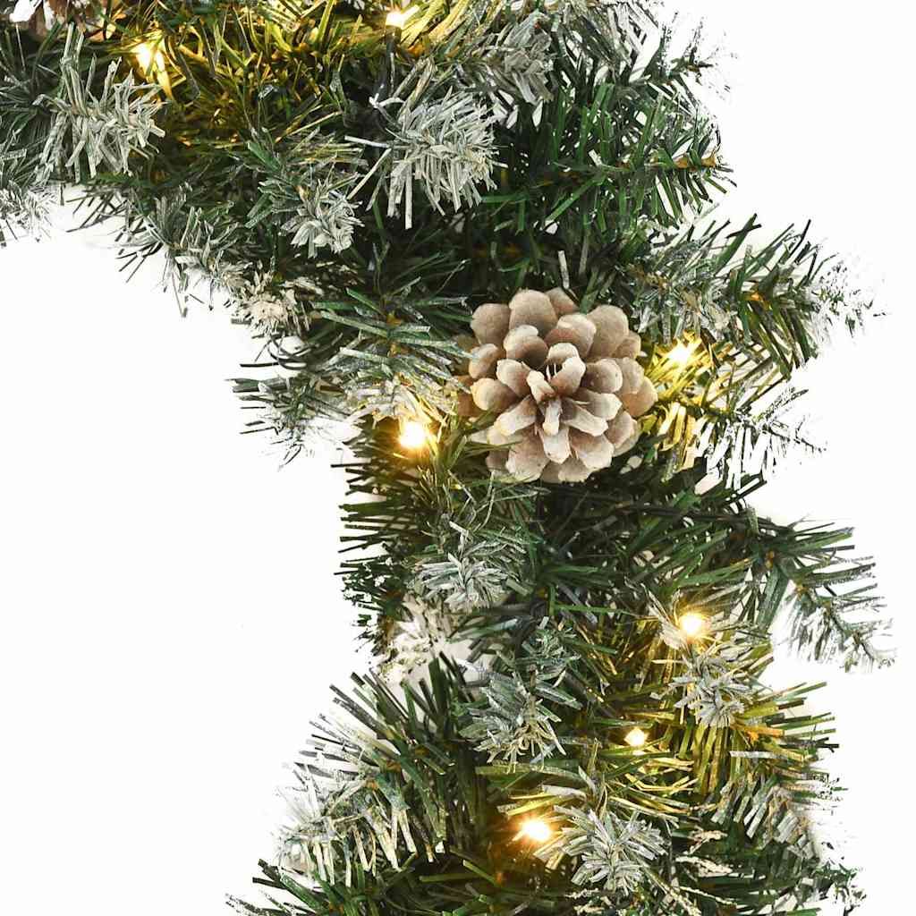 345171 vidaXL Christmas Wreath with LED Lights Green 45 cm PVC