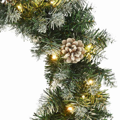 345171 vidaXL Christmas Wreath with LED Lights Green 45 cm PVC