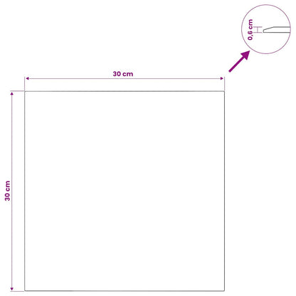 vidaXL Table Top Transparent 30x30 cm Tempered Glass
