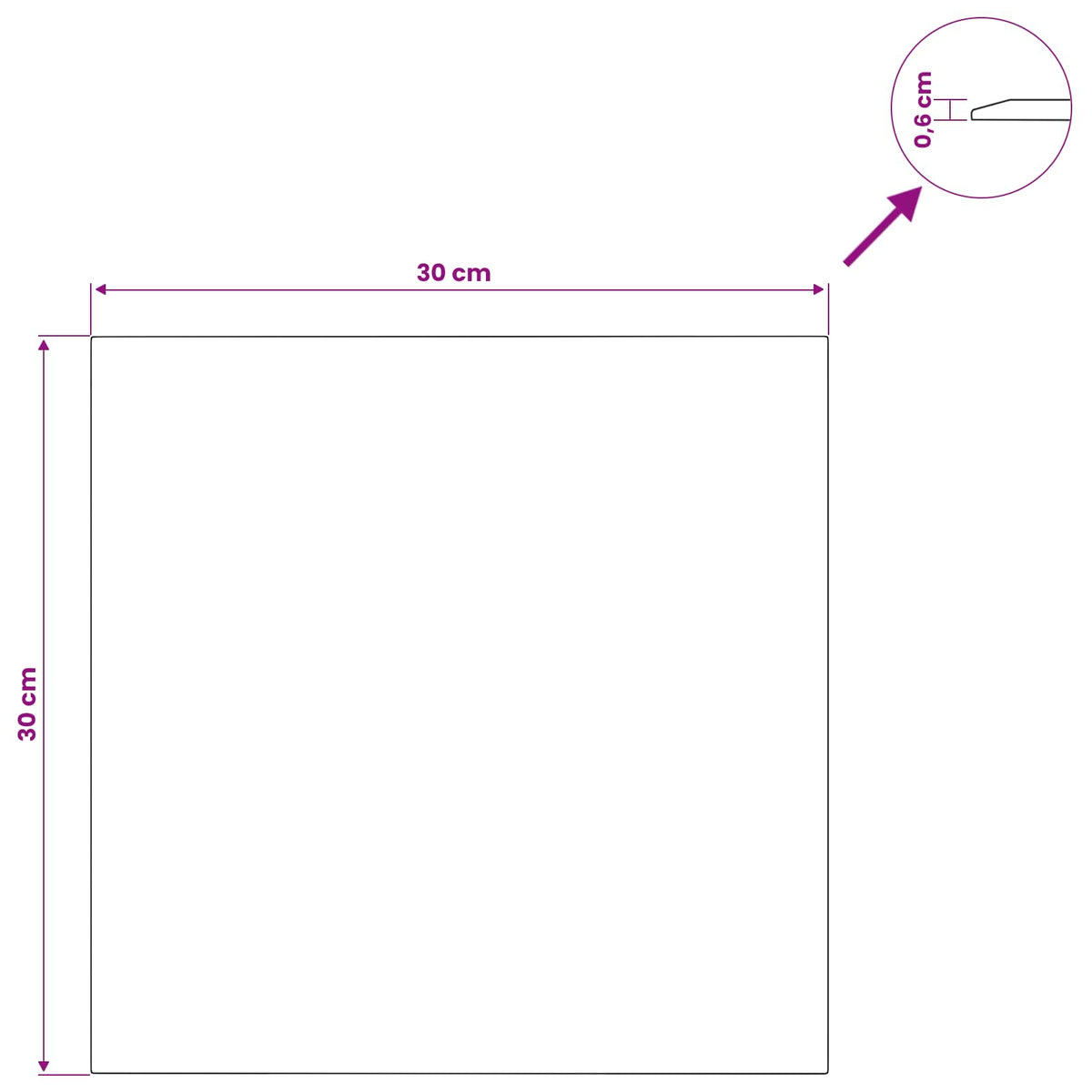 vidaXL Table Top Transparent 30x30 cm Tempered Glass