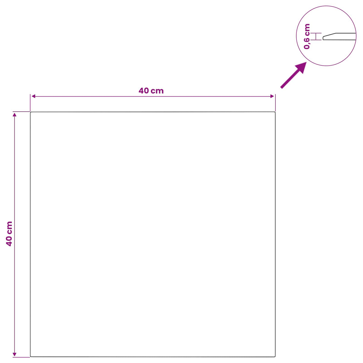 vidaXL Table Top Transparent 40x40 cm Tempered Glass