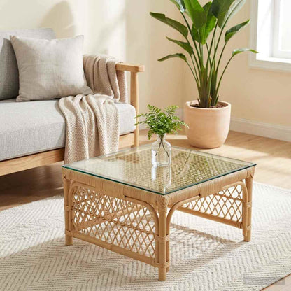 vidaXL Table Top Transparent 50x50 cm Tempered Glass
