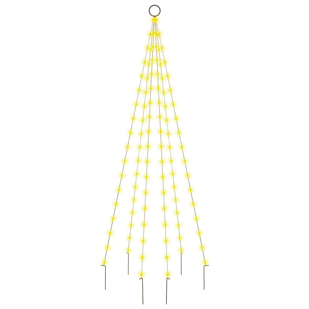 vidaXL Christmas Tree on Flagpole Warm White 108 LEDs 180 cm