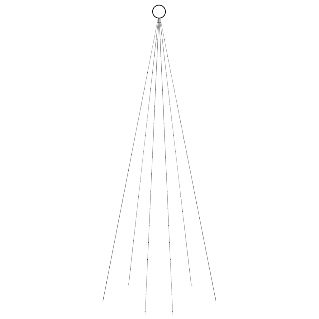 343521 vidaXL Christmas Tree on Flagpole Colourful 108 LEDs 180 cm