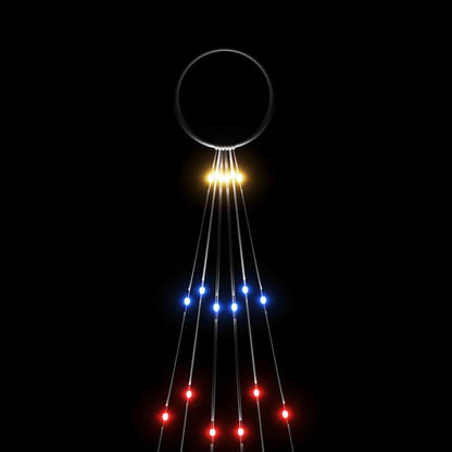 343521 vidaXL Christmas Tree on Flagpole Colourful 108 LEDs 180 cm