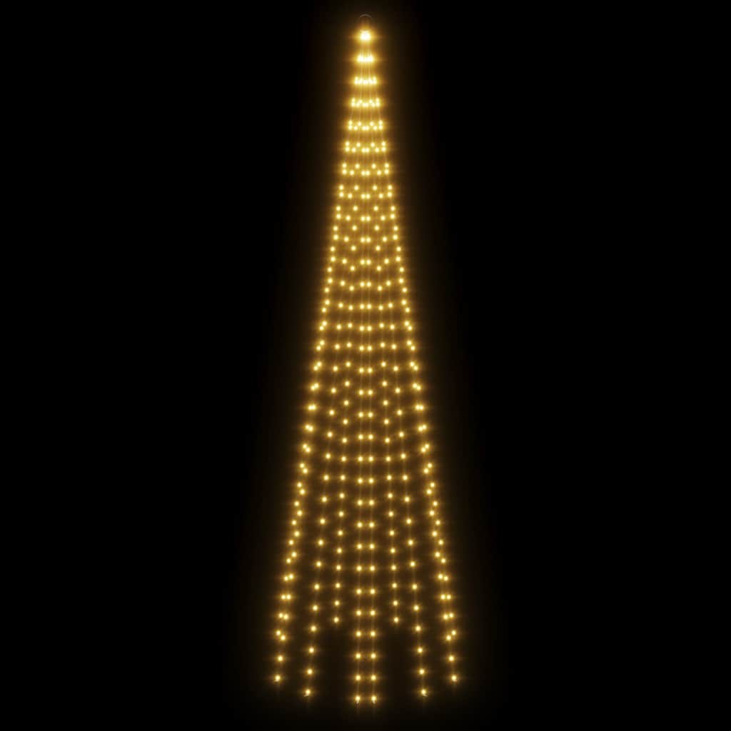 343522 vidaXL Christmas Tree on Flagpole Warm White 310 LEDs 300 cm