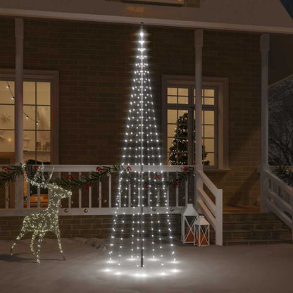 343523 vidaXL Christmas Tree on Flagpole Cold white 310 LEDs 300 cm