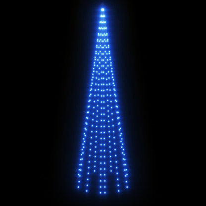 343524 vidaXL Christmas Tree on Flagpole Blue 310 LEDs 300 cm