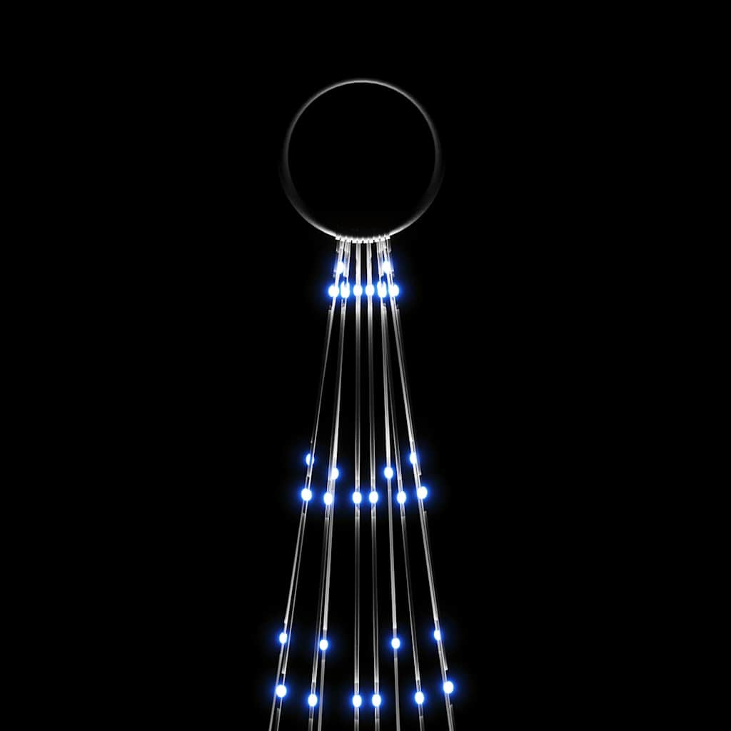 343524 vidaXL Christmas Tree on Flagpole Blue 310 LEDs 300 cm