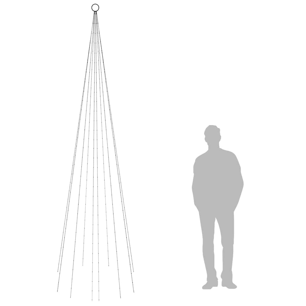 343524 vidaXL Christmas Tree on Flagpole Blue 310 LEDs 300 cm