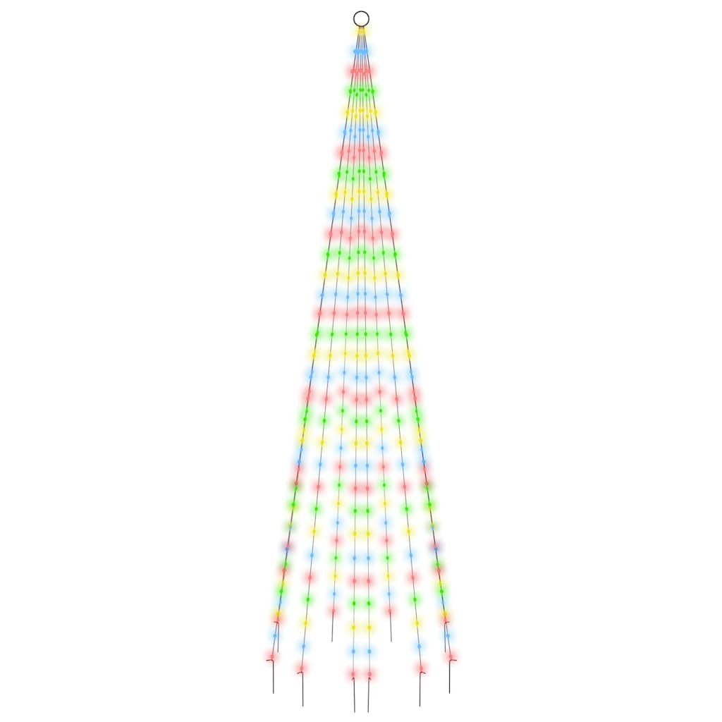 343525 vidaXL Christmas Tree on Flagpole Colourful 310 LEDs 300 cm