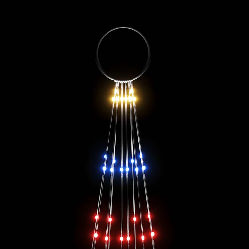343525 vidaXL Christmas Tree on Flagpole Colourful 310 LEDs 300 cm