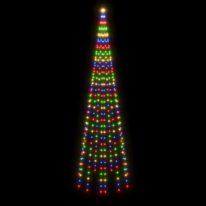 343525 vidaXL Christmas Tree on Flagpole Colourful 310 LEDs 300 cm