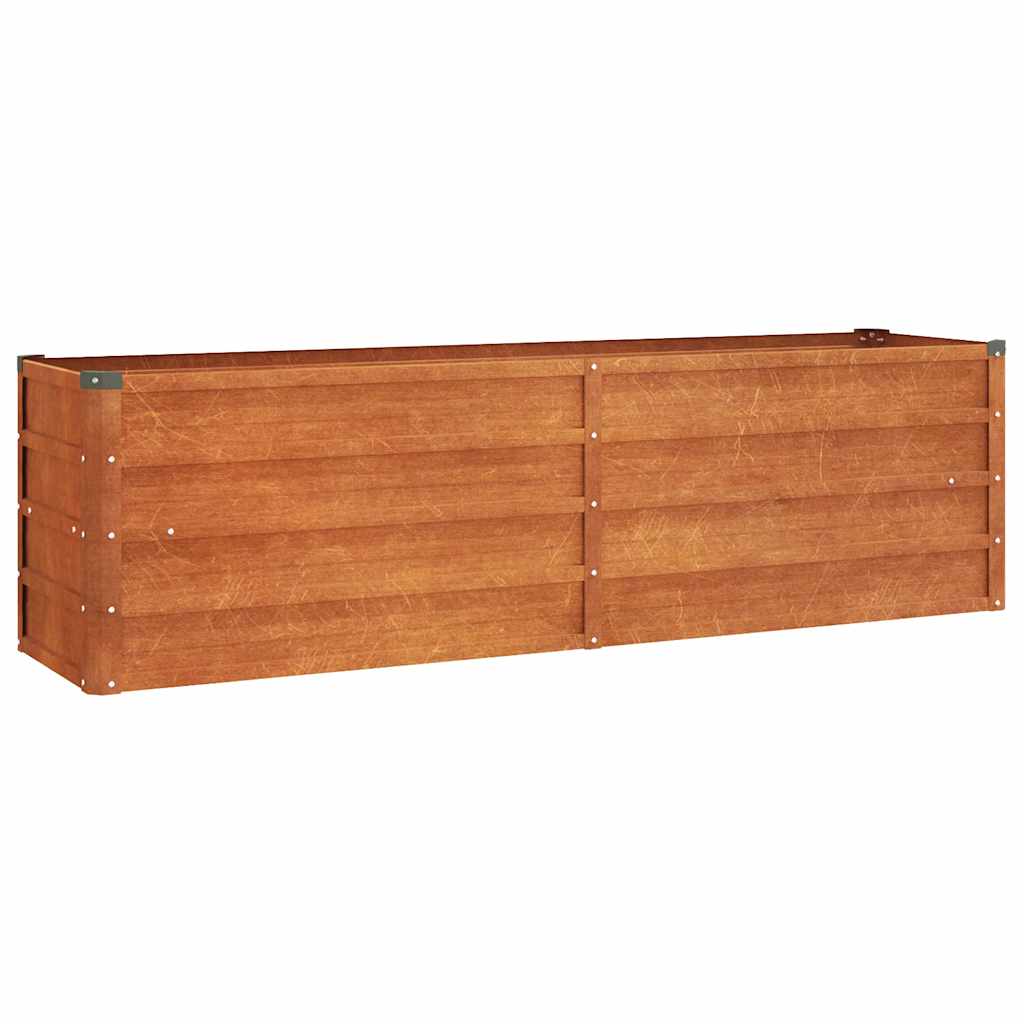 vidaXL Garden Raised Bed | Rusty | Corten steel | Large | Decorative Inlays