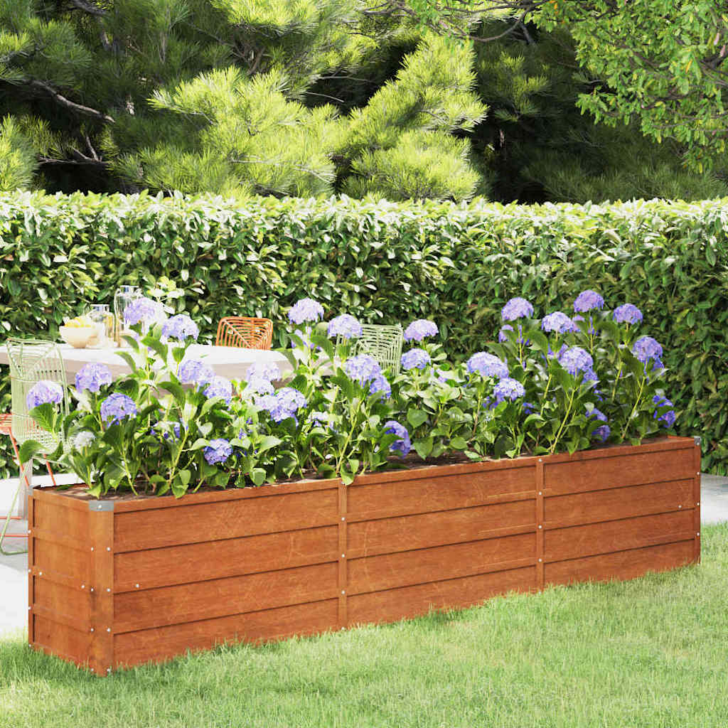 vidaXL Garden Raised Bed | Rusty | Corten steel | 240 cm x 40 cm x 45 cm