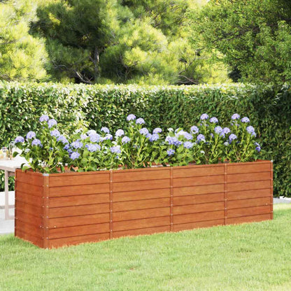 vidaXL Garden Raised Bed Rusty 320x80x77 cm Corten Steel