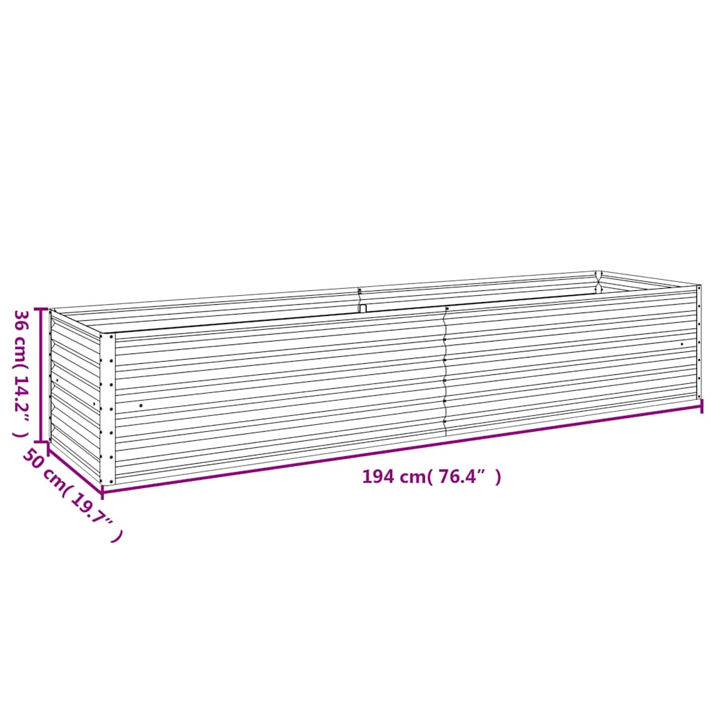 vidaXL Garden Raised Bed 194 x 50 x 36 cm