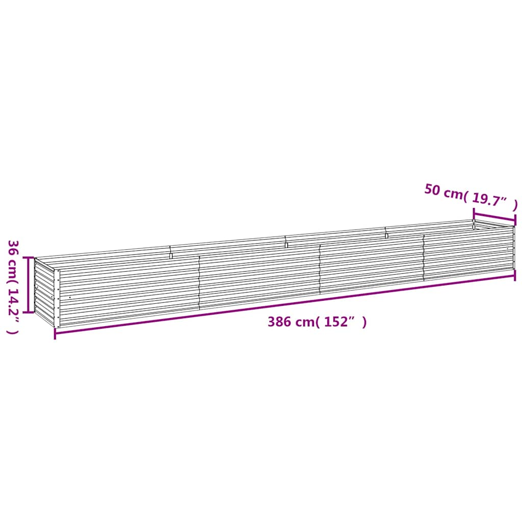 vidaXL Garden Raised Bed 386x50x36 cm Corten Steel