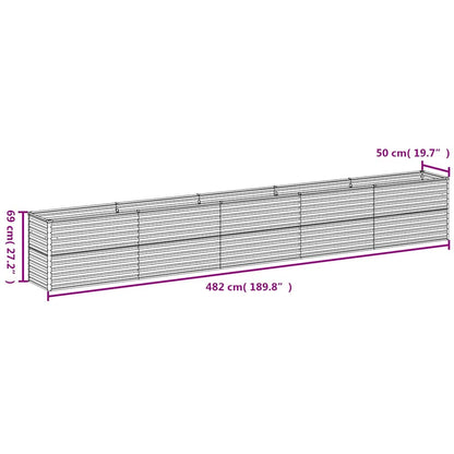vidaXL Garden Raised Bed 482x50x69 cm Corten Steel