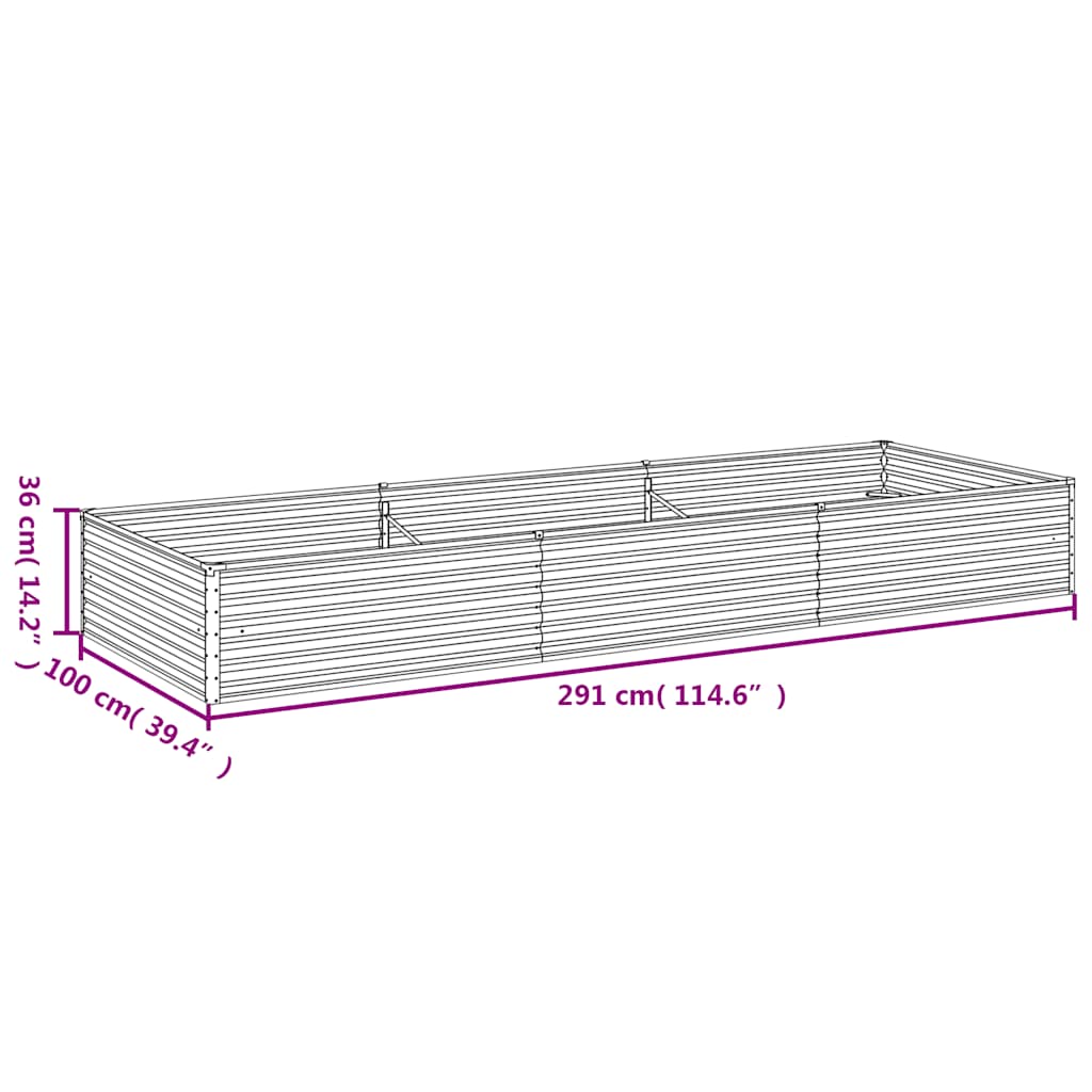 vidaXL Garden Raised Bed 291 x 100 x 36 cm