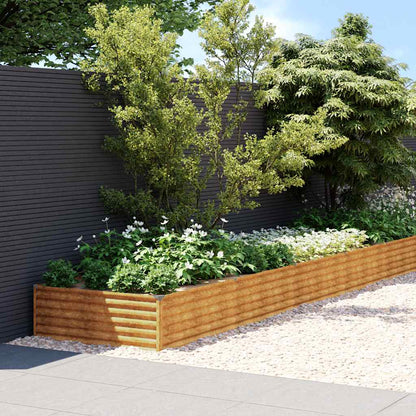 vidaXL Garden Raised Bed 579x100x36 cm Corten Steel