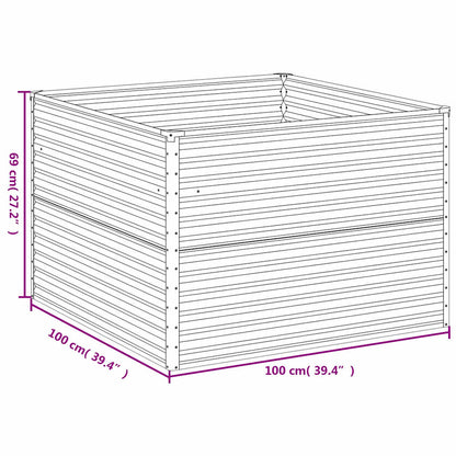 vidaXL Garden Raised Bed 100 x 100 x 69 cm Galvanised Steel