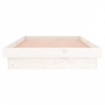 vidaXL LED Bed Frame without Mattress White 90x200 cm Solid Wood