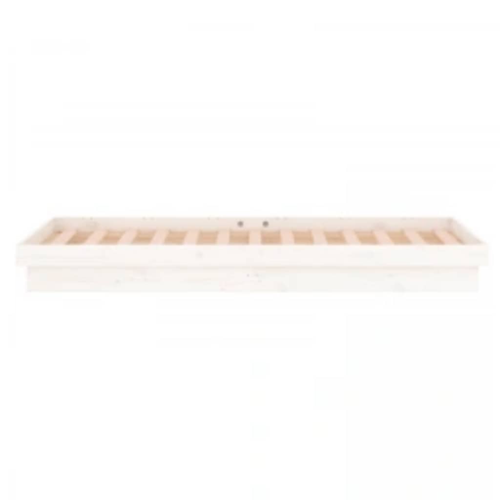 vidaXL LED Bed Frame without Mattress White 90x200 cm Solid Wood