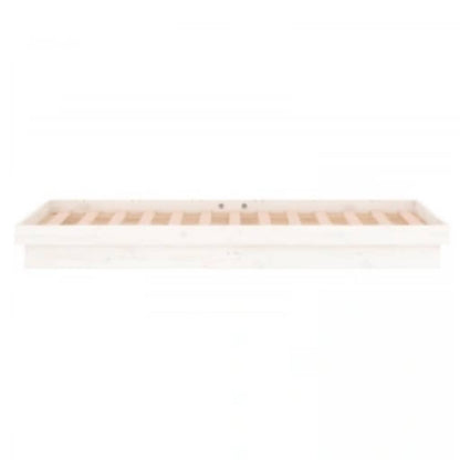 vidaXL LED Bed Frame without Mattress White 90x200 cm Solid Wood