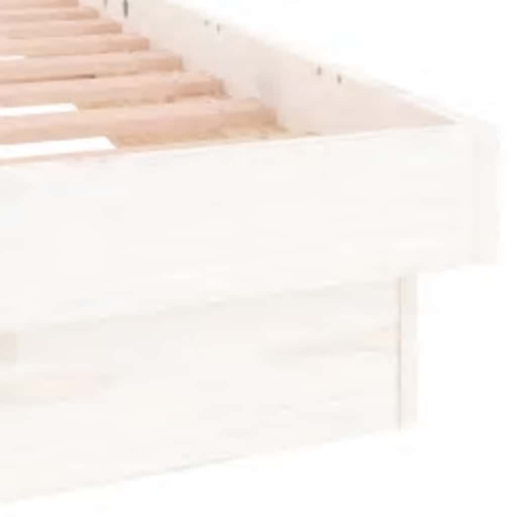 vidaXL LED Bed Frame without Mattress White 90x200 cm Solid Wood