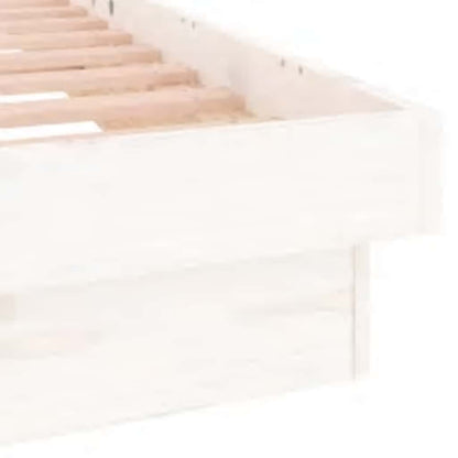 vidaXL LED Bed Frame without Mattress White 90x200 cm Solid Wood