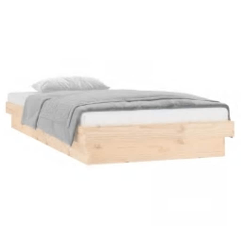 vidaXL LED Bed Frame without Mattress 100x200 cm Solid Wood