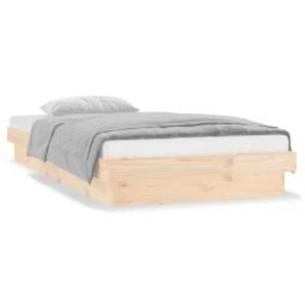 vidaXL LED Bed Frame without Mattress 100x200 cm Solid Wood