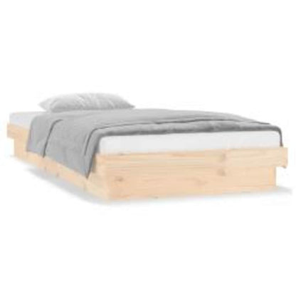 vidaXL LED Bed Frame without Mattress 100x200 cm Solid Wood