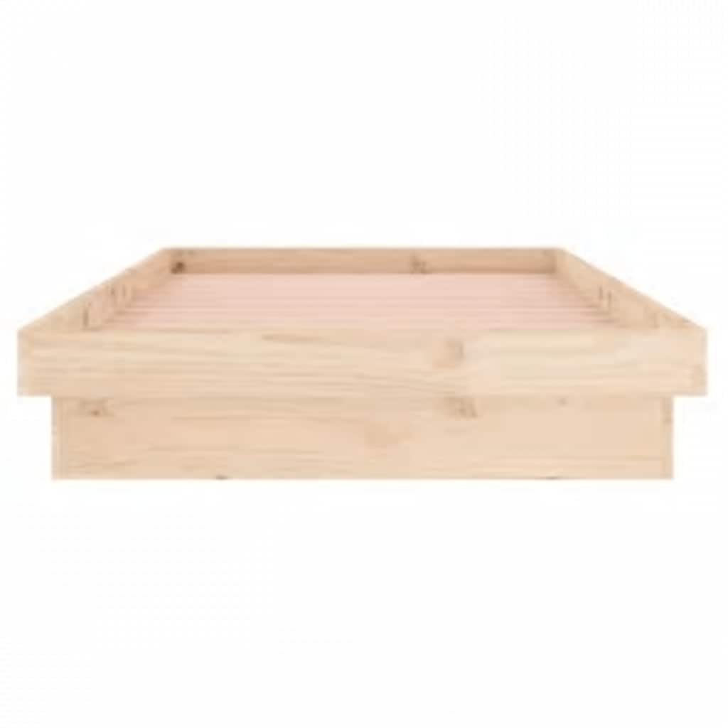 vidaXL LED Bed Frame without Mattress 100x200 cm Solid Wood