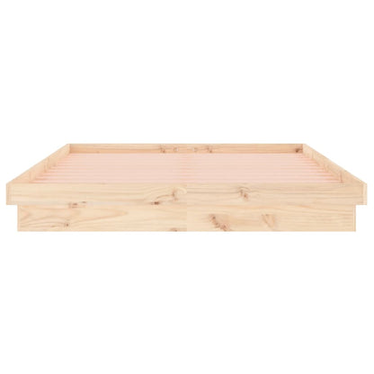 vidaXL Bed Frame | Natural wood with multi-colored LED lights